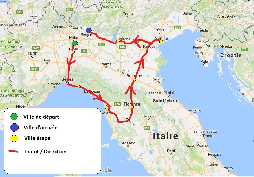 road trip 3 lacs italie
